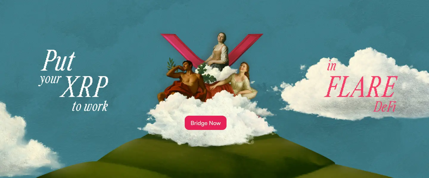 Image of a three painted figures in the clouds for the XRP program.